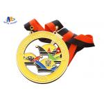 Custom Carnival Bespoke Medals Shiny Brass Plating Soft Enamel With 2 Eyes