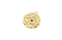 China Plating 18K Gold Pendant Zircon Evil Eye Hand Charm OEM supplier