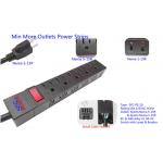 American 10 Outlets Slim Plug Power Strip With Side Socket , Power Distribution Unit for sale