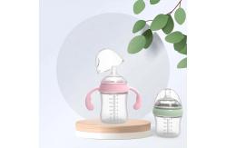 China Odorless Silicone Baby Feeding Bottle Leakproof Transparent Pyramid Shape supplier