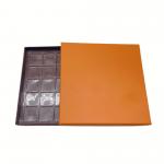 Luxury Chocolate Packaging Orange Kraft Paper Box 25 Pcs With Plastic Inner
