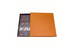 China Luxury Chocolate Packaging Orange Kraft Paper Box 25 Pcs With Plastic Inner supplier