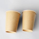 Food Grade Brown Kraft Paper Cup Plastic Free Coated Single Wall Kraft Hot Cups for sale