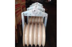 China SHSQN660 large diameter stringing block with three wheels nylon wheel transmission parts pulleys supplier