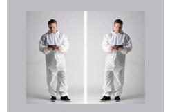 China Waterproof Disposable Protective Coverall Soft Hand Feeling Prevent Pollution supplier