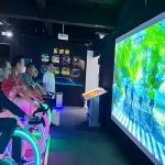 Exercise Bike With Video Projector Interactive Projection Game Cycling Simulator for sale