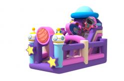 China Manufacturer Inflatable Double Slides Moon Alien Astronaut Inflatable Slides For Kids supplier