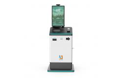 China Hotel Self Check In Kiosk With Passport Scanner / Card Encoder Cash Payment supplier