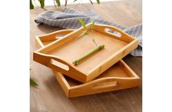 China Wooden Eating Coffee Table Bamboo Serving Tray With Handles supplier