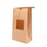 8 Color Flexo Printing Brown Kraft Food Bags With Strong Bottom Clear Window for sale