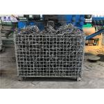 Workshop Storage Wire Mesh Pallet Cages , Galvanized Welded Industrial Storage Cage for sale