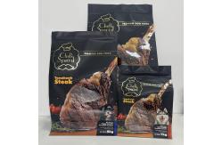 China ziplockk Three Side Seal Bag Dog Treats Packaging Gold Blocking Flat Bottom Pouch supplier