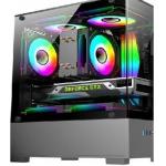 Computer Case Supports MicroATX/MiniITX Motherboards Bottom HDD + Power Compartment For SSD Dual Storage 5-speed Fan With 3D Air Duct Design for sale