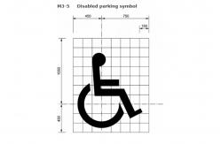 China Custom Printed Wheelchair Stencil PVC Stencil Black Handicap Paint Stencils supplier