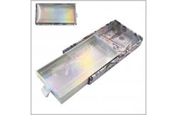 China Custom Glitter Eyelash Packaging Box With Money Print Design And Clear Slide Cover supplier