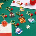 Christmas Festival Acrylic Keychain Key Ring Cute Snowman Print and Durable Material for sale