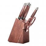 China Walnut Kitchen Knife Sets 32.2cm 5Cr15Mov Stainless Steel 0.4kg With Laser Pattern for sale
