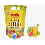 Juice / Oil / Wine Stand Up Pouch With Spout / Spigot Custom Printed for sale
