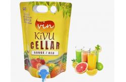 China Juice / Oil / Wine Stand Up Pouch With Spout / Spigot Custom Printed supplier