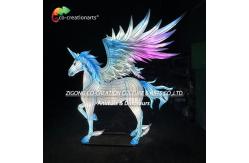 China Ethereal Glowing Winged Unicorn Sculpture | Radiant Gradient Light Art supplier