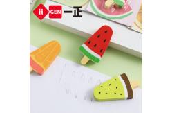 China School Stationery Fruit Popsicle Shape Eraser Cute Rubber for Students Using supplier