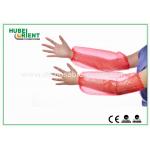 Red Free Size Disposable Use PE Plastic Arm Sleeves For Anti-Oil And Waterproof for sale