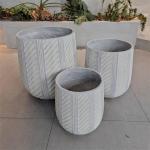 Textured Surface Round Fiber Clay Planter D480*H480 For Elegant Plant Arrangements for sale