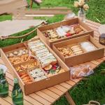 Wholesale Picnic Food Container Paper Box Packaging With Lid And Dividers for sale