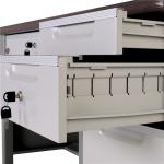 Adjustable Standfoot KD Structure Double Pedestal Steel Office Desk