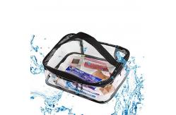 China Waterproof Transparent PVC Train Case Organizer Makeup Pouch with Top Handle supplier