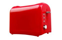 China Anti Slip Feet Red Long Slot Toaster 2 Slice Bread Centering Function supplier