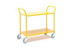 China Green 2 Tier Shelf Trolley 250KGS Metal Utility Cart Fabrication supplier