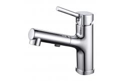 China OEM ODM Bathroom Faucets With Pull Out Sprayer Rust Resistant Finish supplier