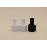 Silicone Teat Essential Oil Dropper Ribbed Black / White Collar Screw Closure for sale