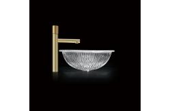 China One Piece Molding Glass Vessel Sink Bowls 550mm Long No Overflow supplier