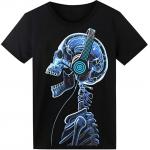 Music Light Up LED T Shirt With Silk Screen Printing Pattern Skeleton for sale