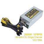 2000W 12V 166A Power Supply 220-240V Input 10x6Pin Efficiency Multi-GPU for sale