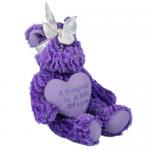 Purple Animated Plush Christmas Toys With Big Heart High Durability for sale