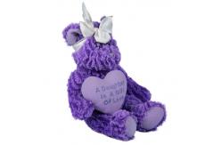 China Purple Animated Plush Christmas Toys With Big Heart High Durability supplier