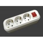 3500W 220V - 250V Electric Extension Cord 3 Outlets ABS Material With Switch for sale