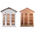 Garden Traditional Steam Sauna Room , Canadian Hemlock Barrel Outdoor Sauna