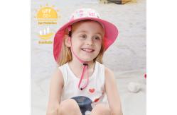 China Lightweight Fabric Wide Brim Bucket Hats 43cm Childrens Sunhat supplier
