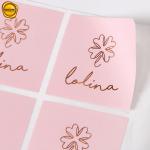 Custom Design Pink Square Paper Sticker For Seal Tissue Paper for sale