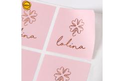 China Custom Design Pink Square Paper Sticker For Seal Tissue Paper supplier