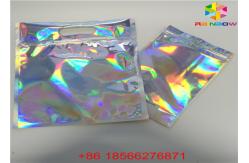 China Stand Up Laser Cosmetic Packaging Bag Hologram Laminated Materials With Zipper supplier