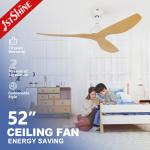 52 Modern DC Ceiling Fan with ABS Wood-Look ABS Blades for sale