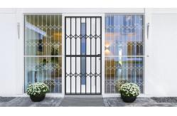 China Grey Tempered Glass Aluminium Sliding Security Doors 1.6mm Customized Shape supplier