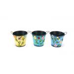 Round Metal Flower Pot Decoration Indoor / Outdoor Garden Metal Ornaments for sale