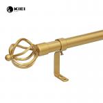 Light Gold Color 28mm  Metal Curtain Pole With Birdgage Finials Extendable From 28-120 Inch for sale