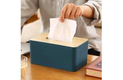 China Removable Rectangular Household Storage Container Wooden Bamboo Tissue Box supplier